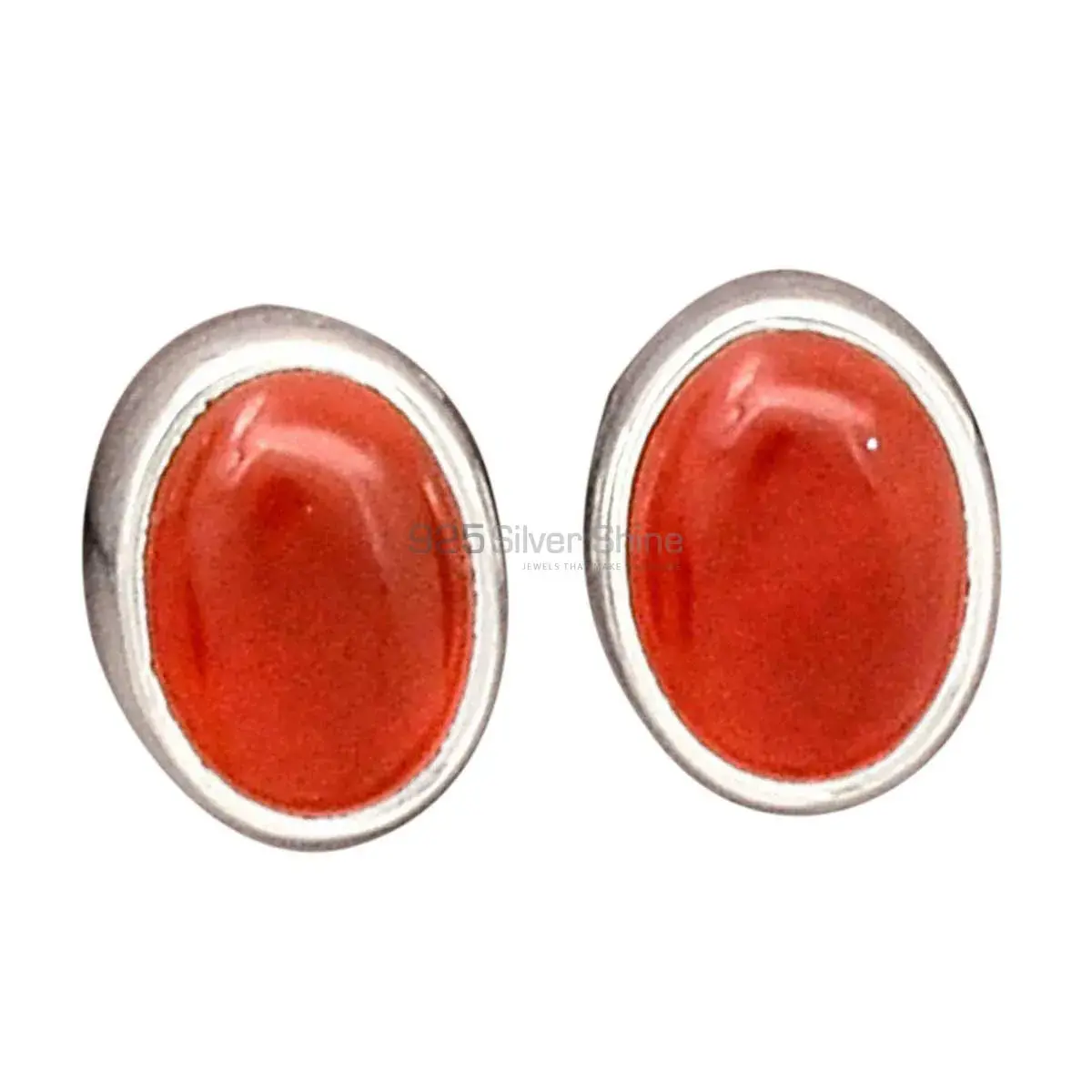 925 Sterling Silver Earrings In Carnelian Gemstone Jewelry 925SE2739_0