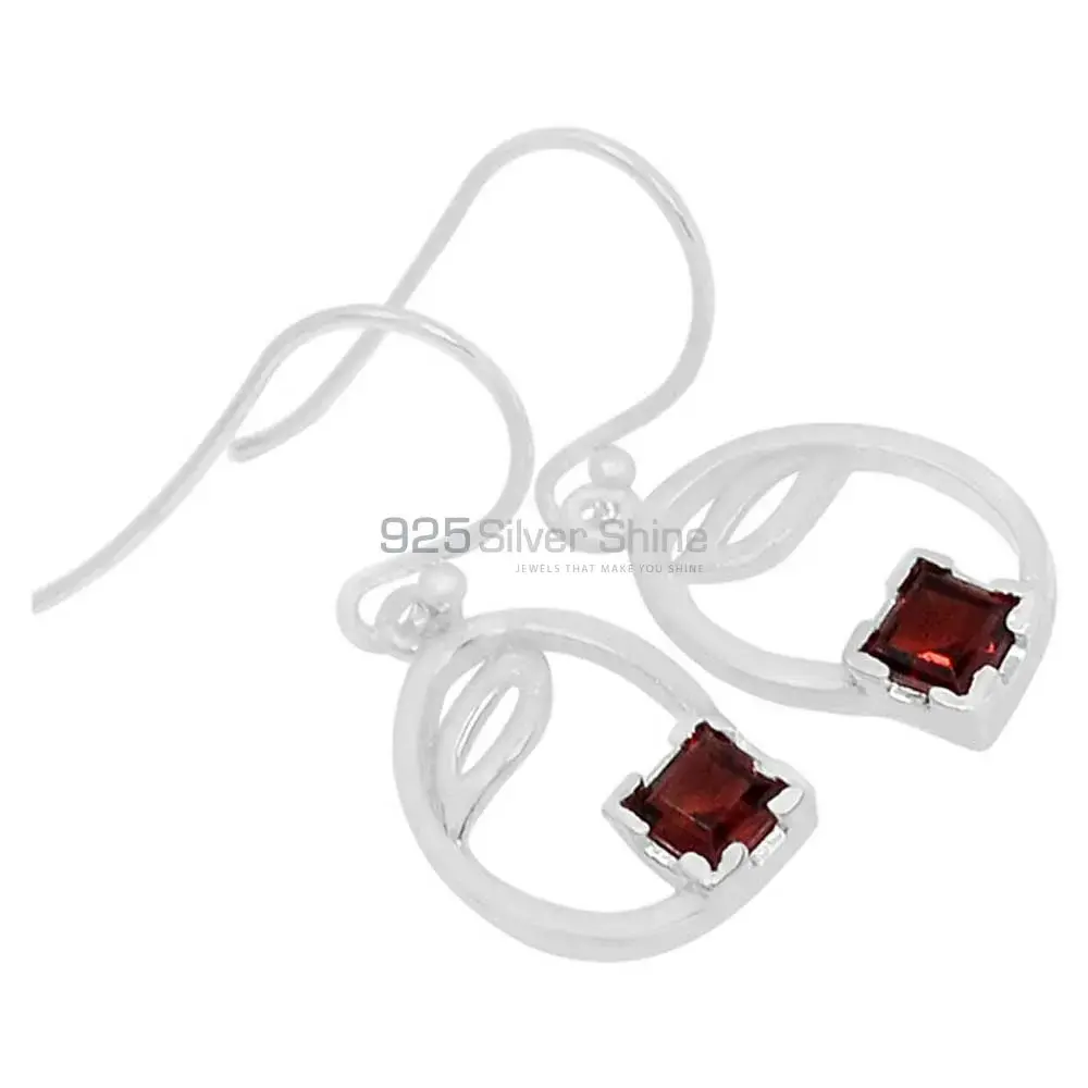 925 Sterling Silver Handmade Earrings In Garnet Gemstone Jewelry 925SE584_0