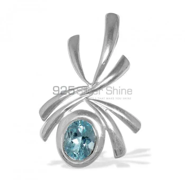 925 Sterling Silver Handmade Pendants In Blue Topaz Gemstone Jewelry 925SP1526_0