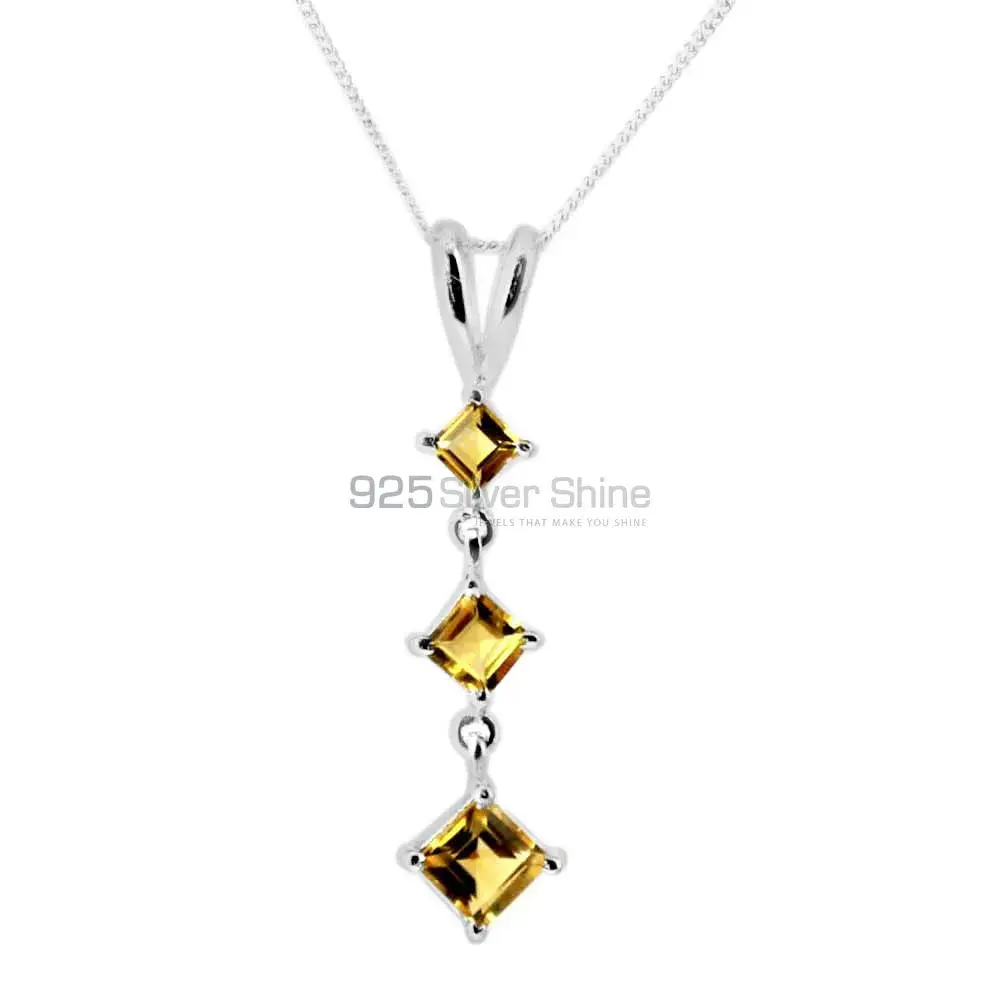 925 Sterling Silver Handmade Pendants In Citrine Gemstone Jewelry 925SP214-3