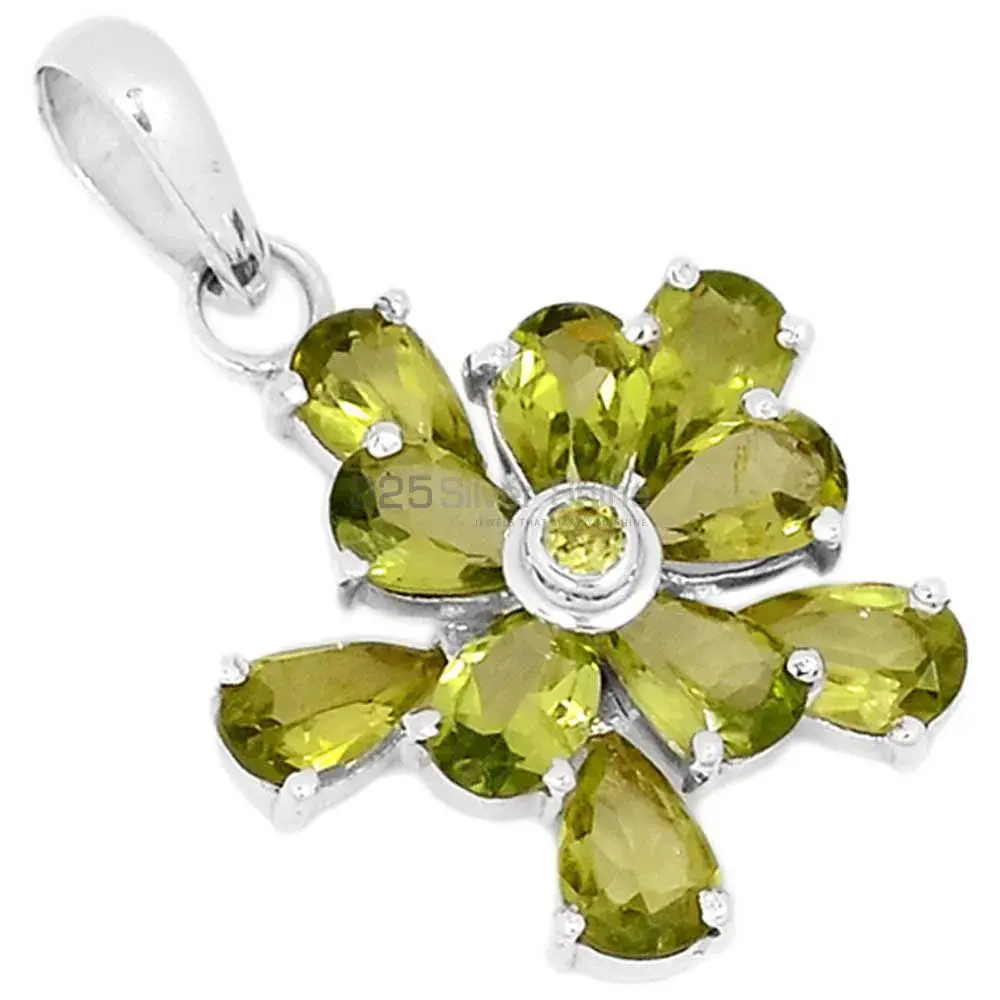 925 Sterling Silver Handmade Pendants In Peridot Gemstone Jewelry 925SP269-6_0