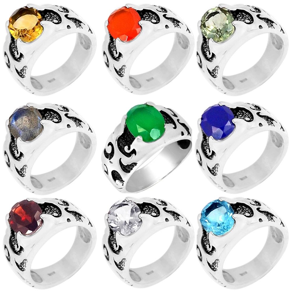 925 Sterling Silver Rings In Garnet Gemstone Jewelry 925SR959_1