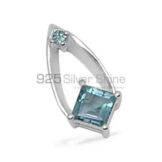 Fine Sterling Silver Pendants In Blue Topaz Gemstone Jewelry 925SP1438_0
