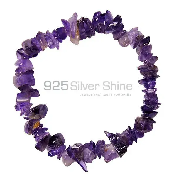 Genuine Amethyst Gemstone Beads Bracelets 925BB117