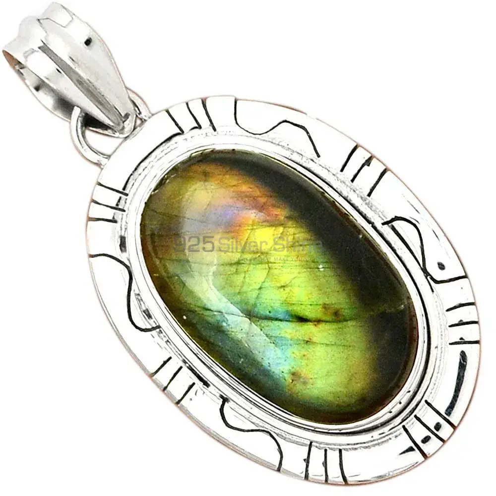 Labradorite Gemstone Pendants In 925 Fine Silver Jewelry 925SP40-3_0