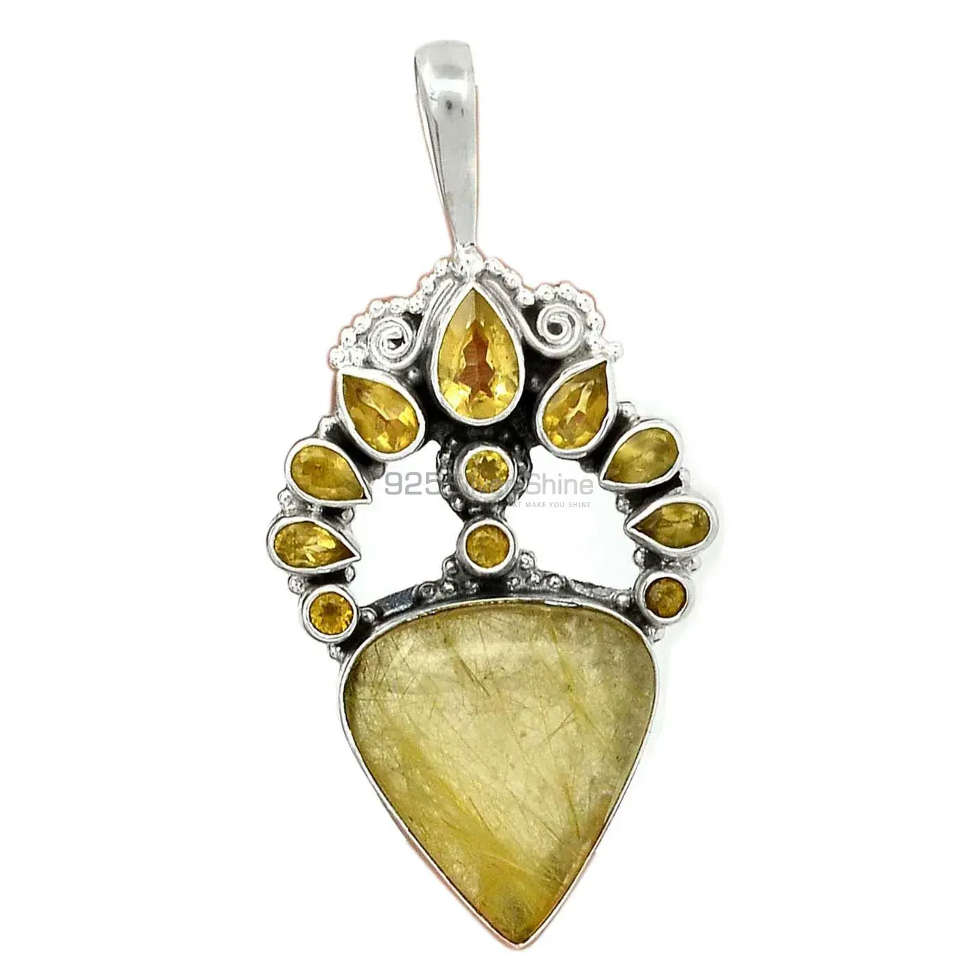 Multi Gemstone Handmade Pendants In Solid Sterling Silver Jewelry 925SP56-2_3