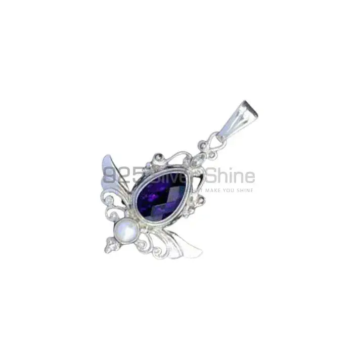Multi Stone Pendants In Fine Sterling Silver Jewelry 925SSP361_1
