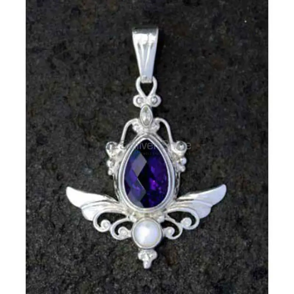 Multi Stone Pendants In Fine Sterling Silver Jewelry 925SSP361_2