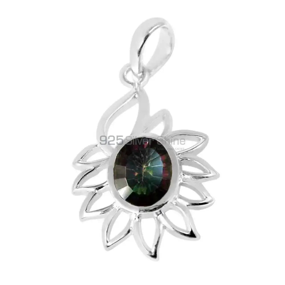 Mystic Topaz Gemstone Pendants In 925 Fine Silver Jewelry 925SP218-2_1