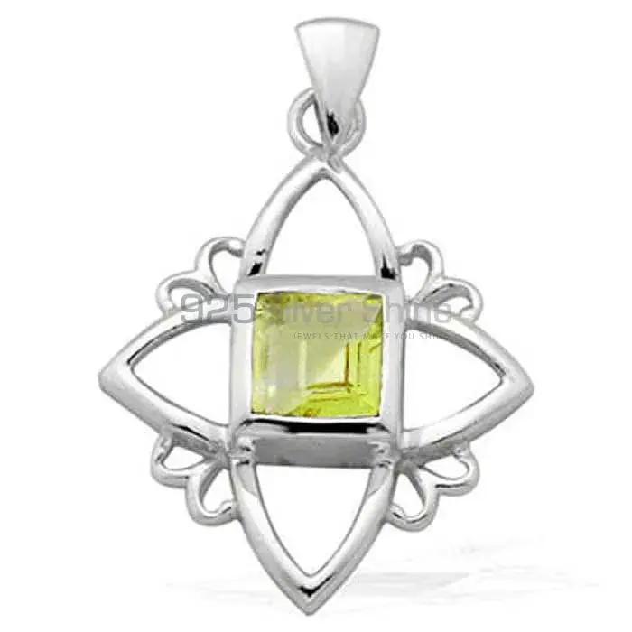 Peridot Gemstone Pendants In Fine Sterling Silver Jewelry 925SP1563_0