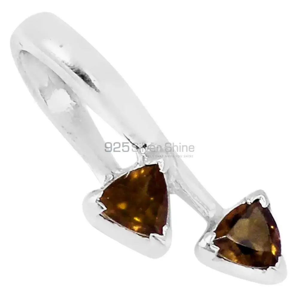 Smokey Gemstone Handmade Pendants In 925 Sterling Silver Jewelry 925SP210-4_0