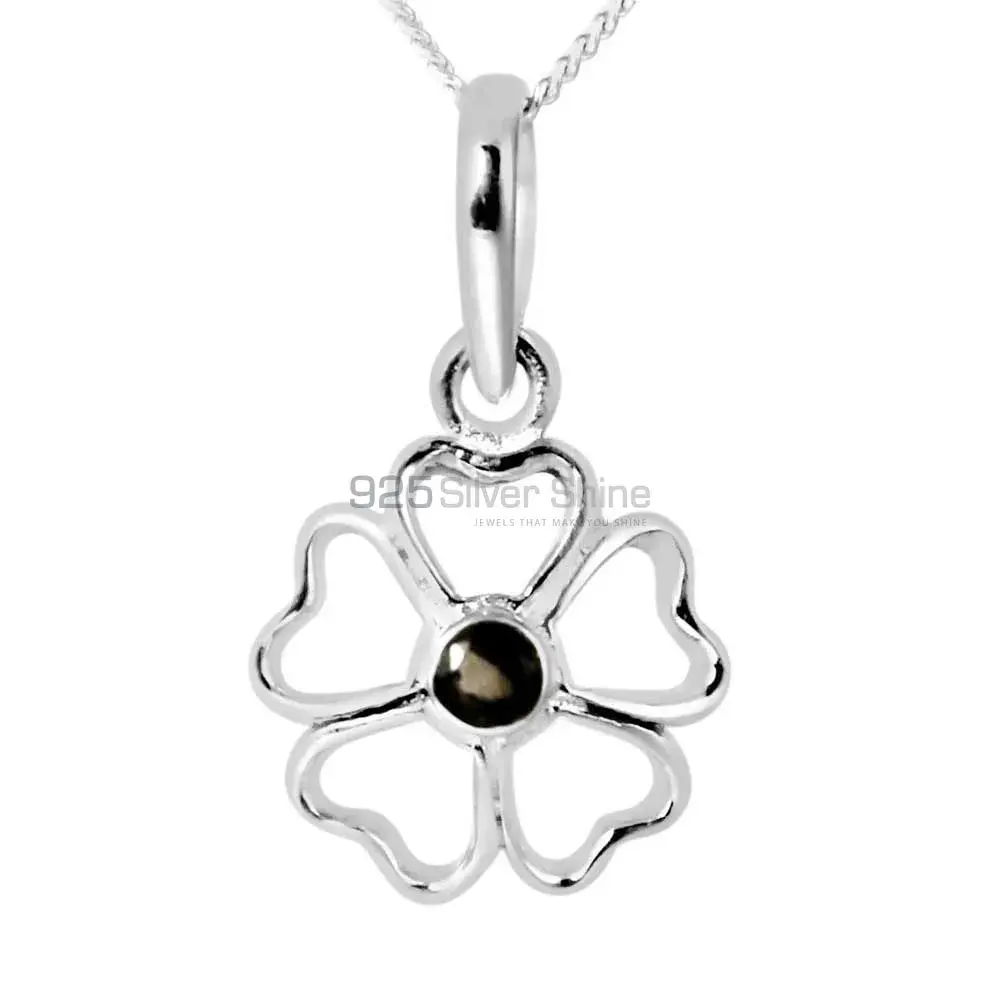 Smokey Gemstone Pendants In Fine Sterling Silver Jewelry 925SP252-2