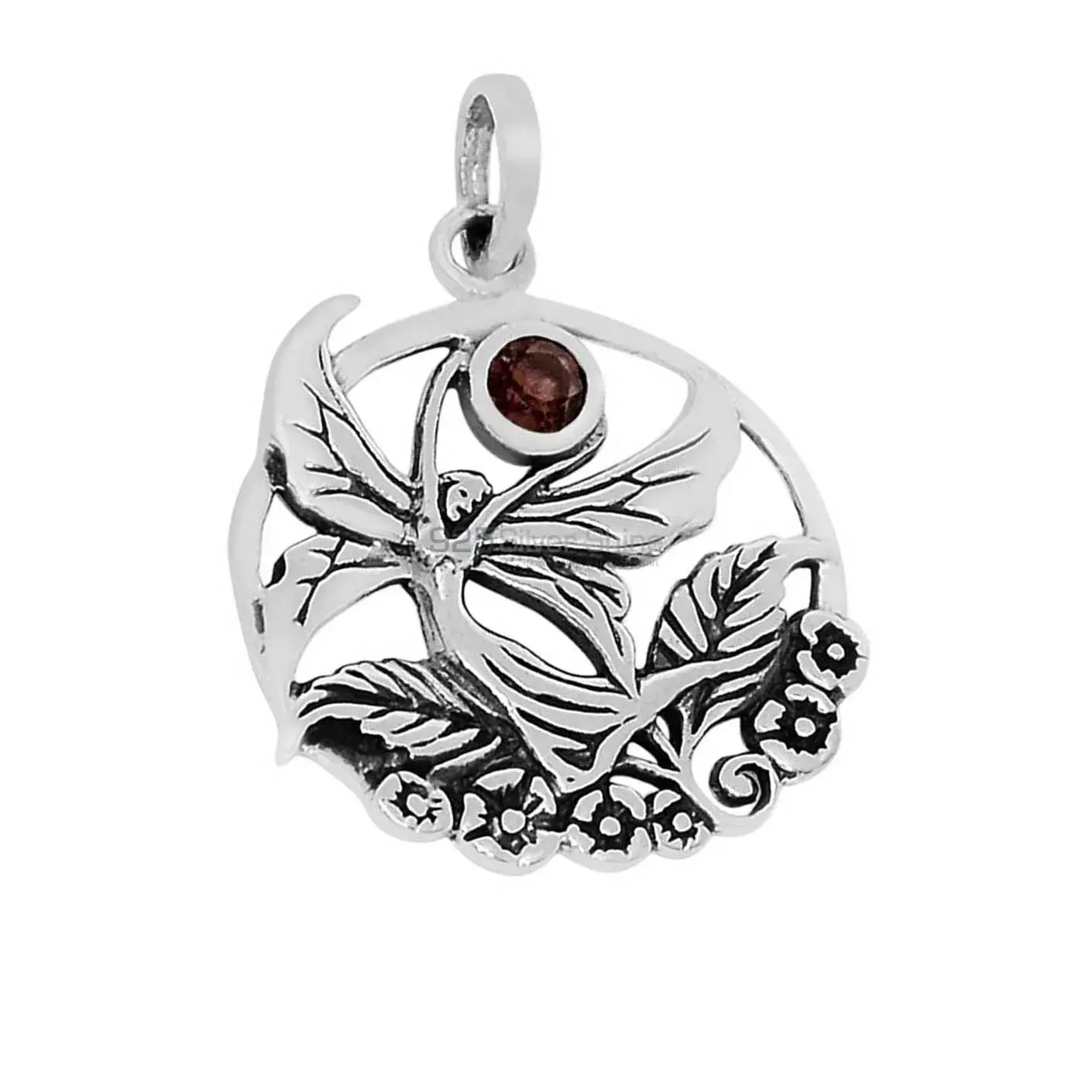 Solid Sterling Silver Handmade Pendants In Smokey Gemstone Jewelry 925SSP343-3_0