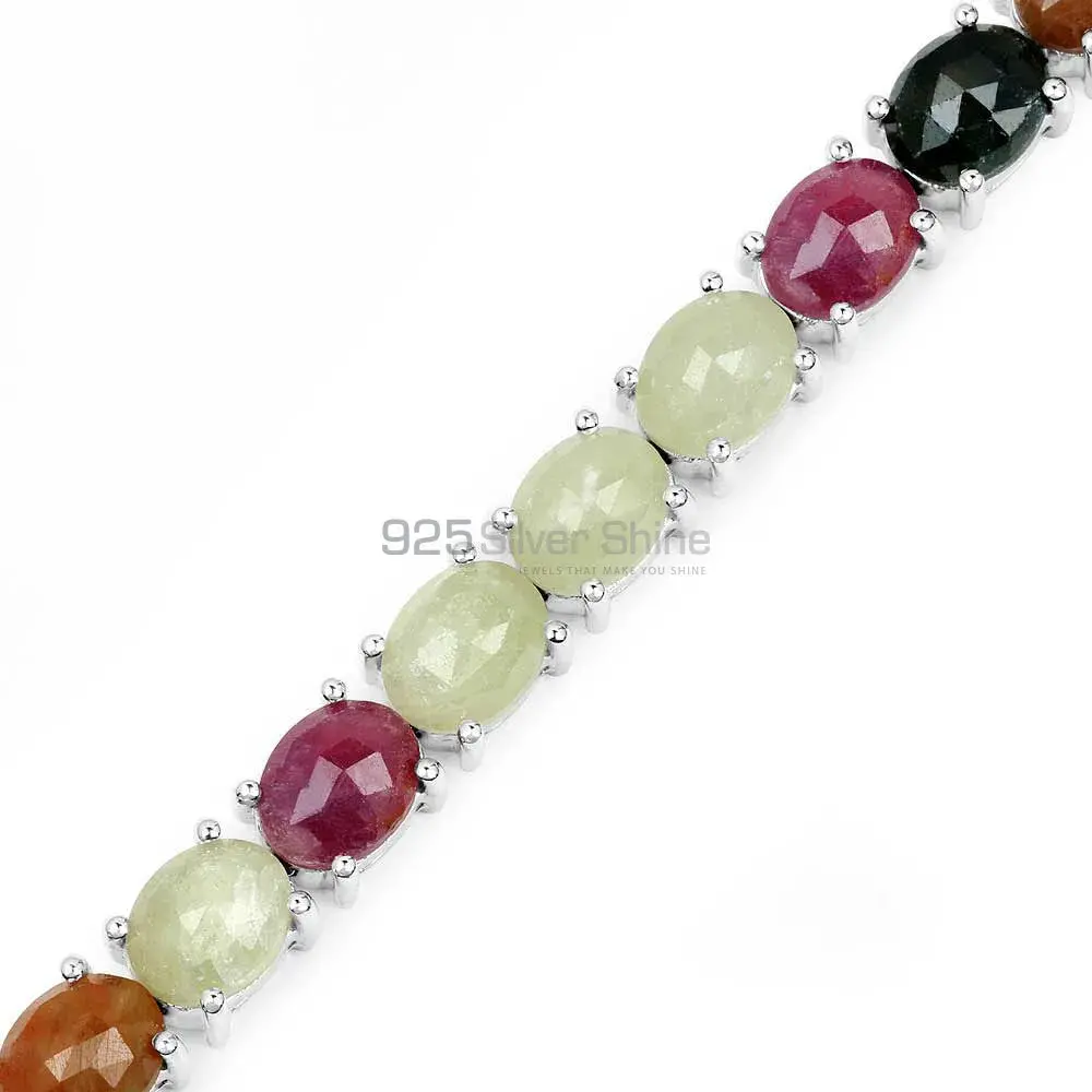 Solid Sterling Silver Tennis Bracelets In Multi Stone Jewelry 925SB166_0