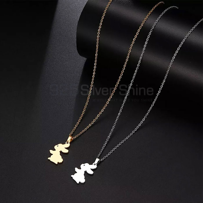 Bunny Rabbit Necklace, Animal Minimalist Necklace In 925 Sterling Silver AMN122_2