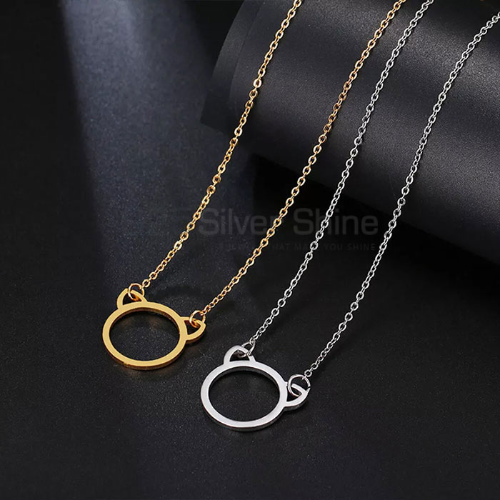 Cat Face Necklace, Animal Minimalist Necklace In 925 Sterling Silver AMN133_1