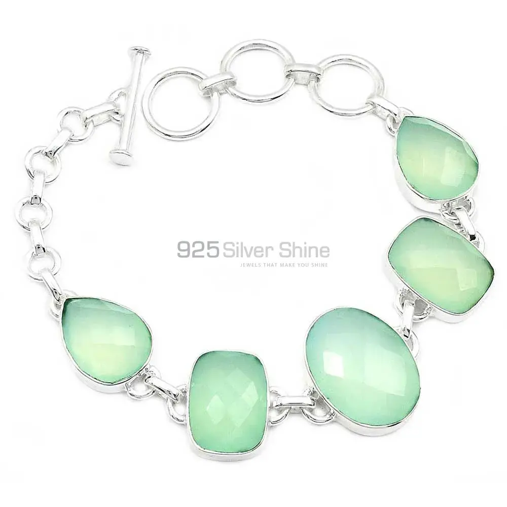 Chalcedony Gemstone Bracelets In Fine Sterling Silver Jewelry 925SB285-1_0