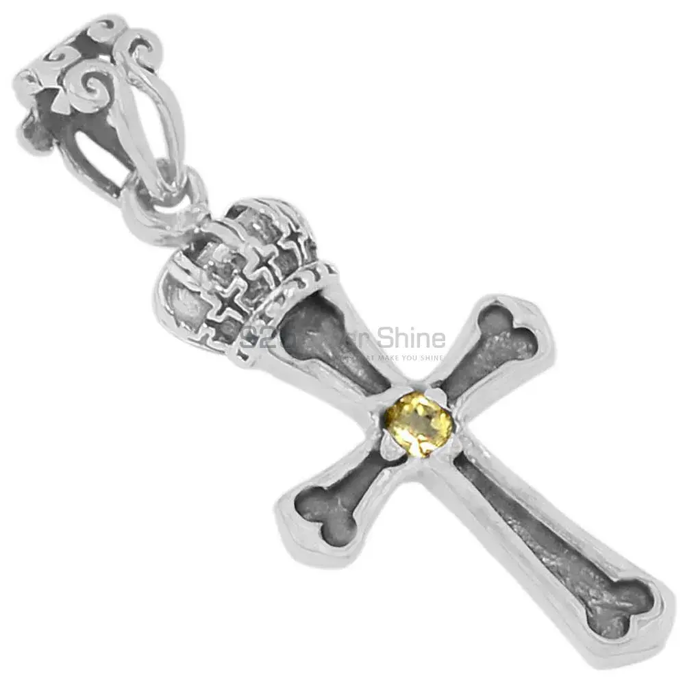 Citrine Gemstone Pendants In 925 Fine Silver Jewelry 925SSP347-3_0