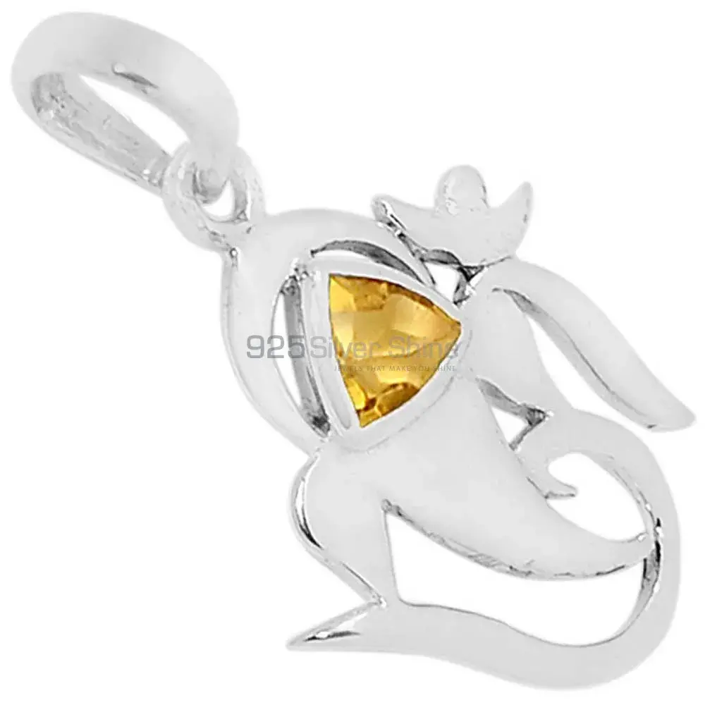Citrine Gemstone Pendants In Fine Sterling Silver Jewelry 925SSP307-3_0