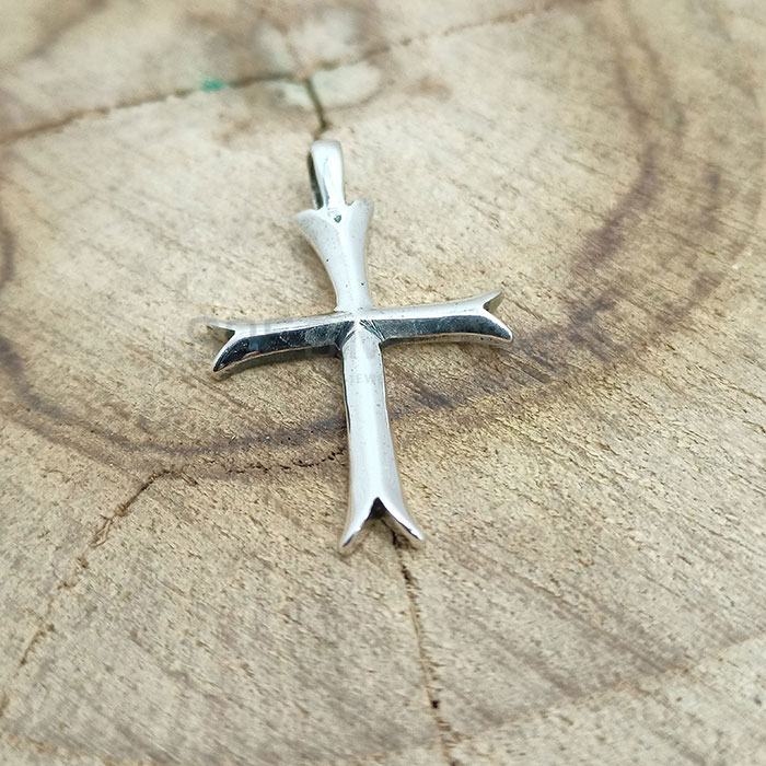 Cross Charm Pendant In Sterling Silver 925NSP06_2