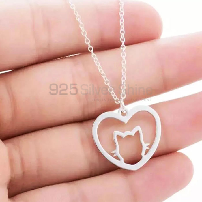 Delicate Cat Necklace, Animal Minimalist Necklace In 925 Sterling Silver AMN250_0