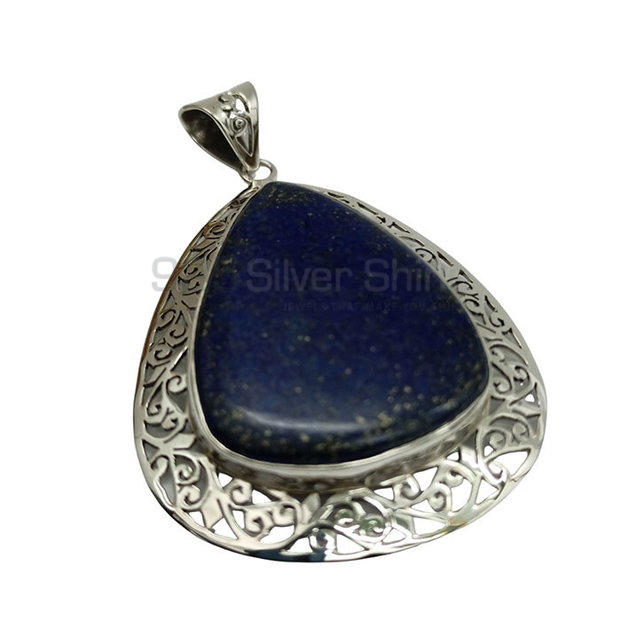 Pear Shape Lapis Lazuli Gemstone Pendant In 925 Silver 925NSP14_0