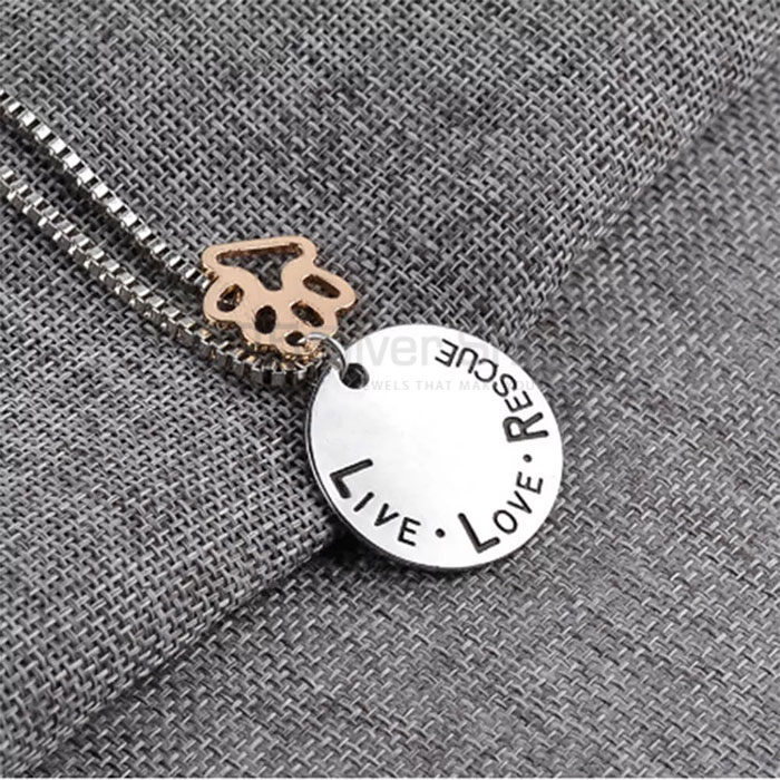 Dog Cat Paw Necklace, Animal Minimalist Necklace In 925 Sterling Silver AMN113_0