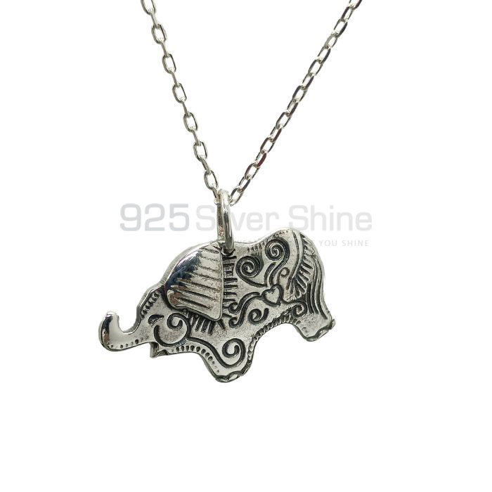 Elephant Charm Pendant In Sterling Silver 925NSP05_0