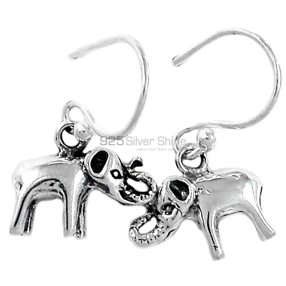 Elephant Design Earrings In Solid 925 Silver 925SE2897_2
