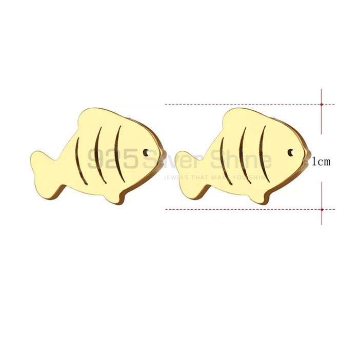 Fish Earring, Animal Minimalist Earring In 925 Sterling Silver AME46_1