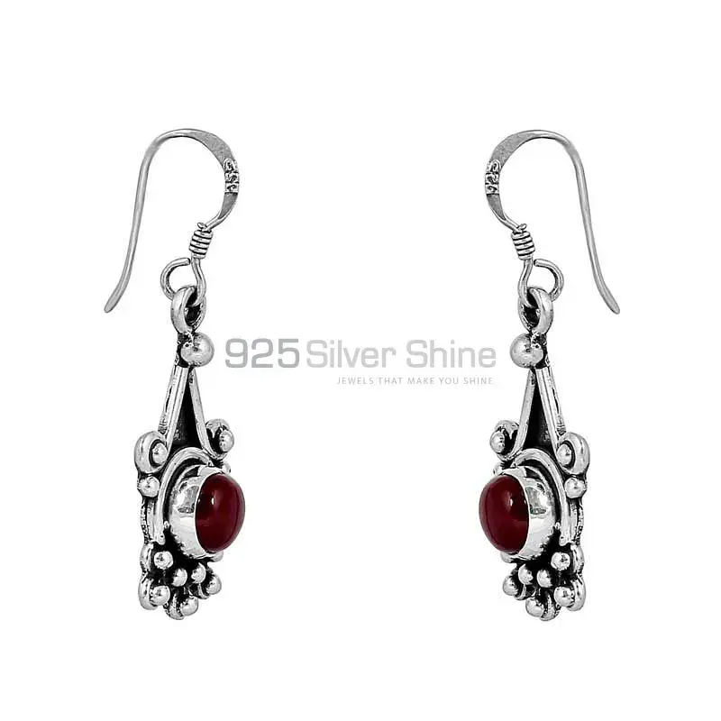 Garnet Gemstone Earring In 925 Sterling Silver Jewelry 925SE104_1