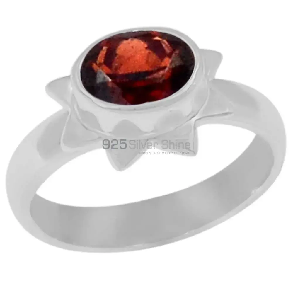 Lotus Sterling Silver Garnet Rings 925SR077-4_0