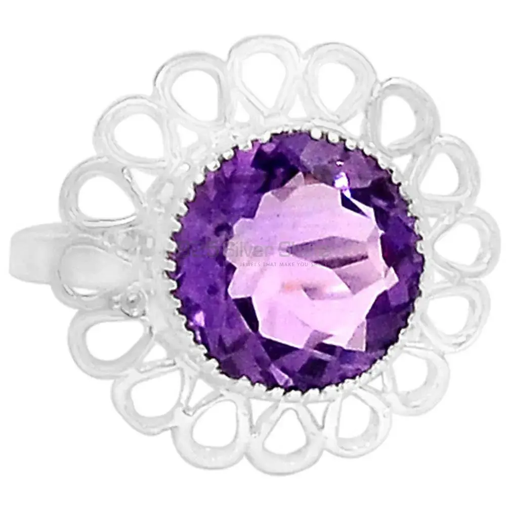 Amethyst February Birthstone Sterling Silver Rings 925SR087-6_0