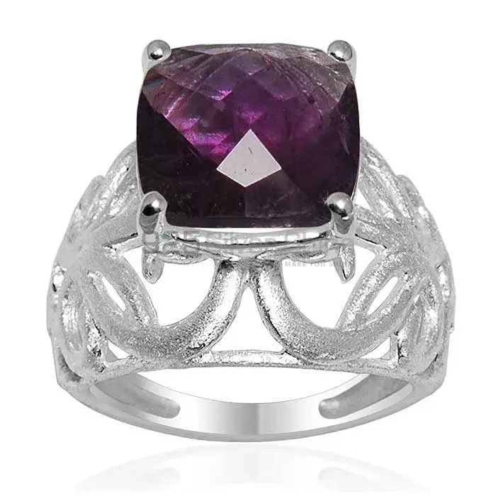 Square Amethyst Sterling Silver Rings 925SR1632_0