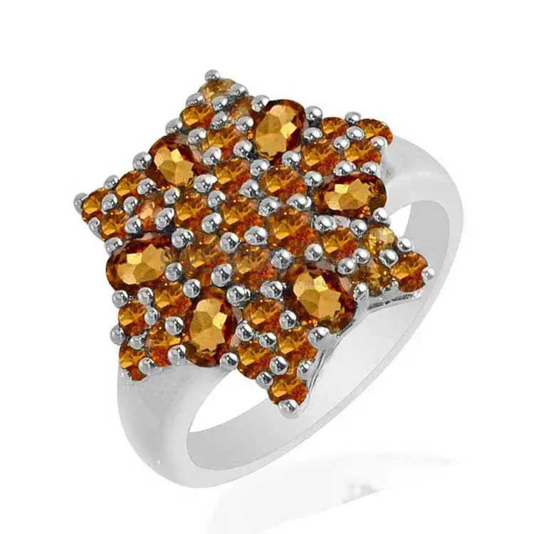 Genuine Citrine Gemstone Rings In 925 Sterling Silver Jewelry 925SR1720_1