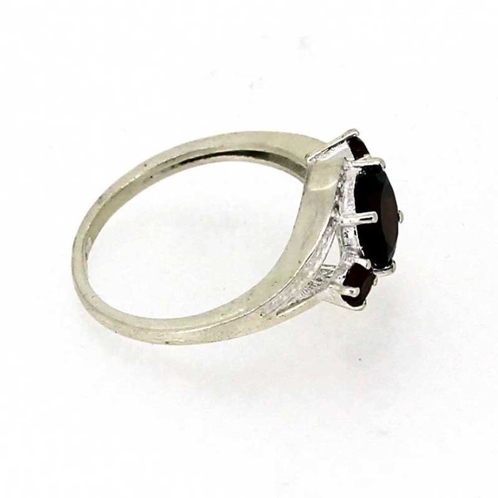 Genuine Garnet Gemstone Ring In 925 Silver 925SR052-3_2