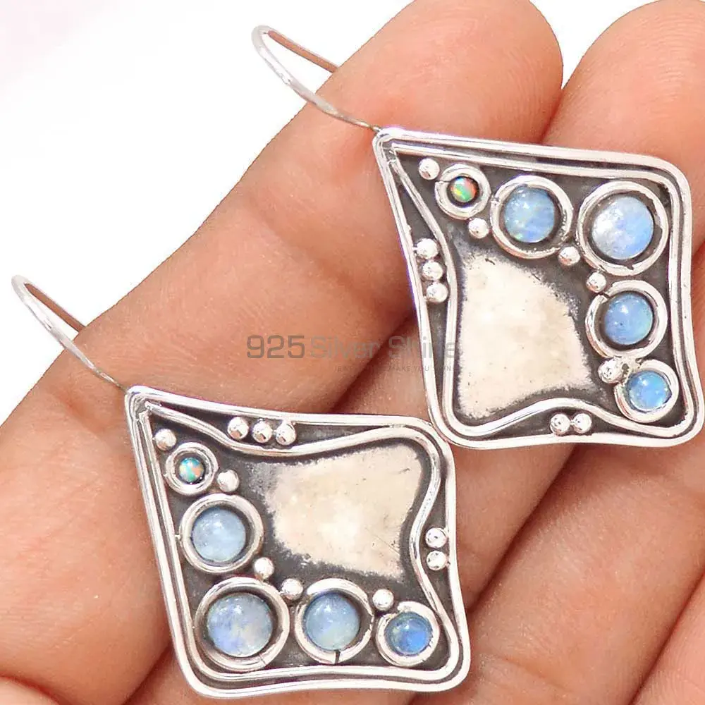 Genuine Opal Gemstone Earrings In 925 Sterling Silver Jewelry 925SE2850_0