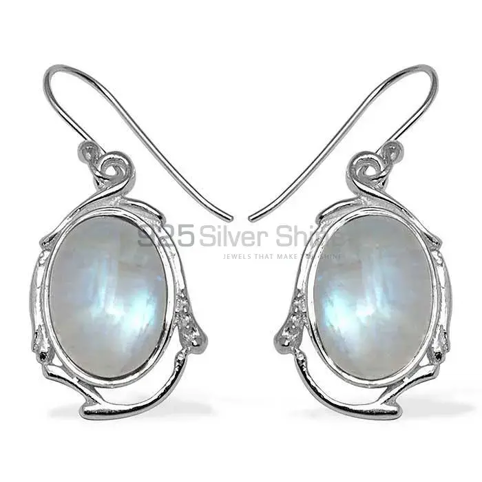 Genuine Rainbow Moonstone Earrings In 925 Sterling Silver 925SE784_0