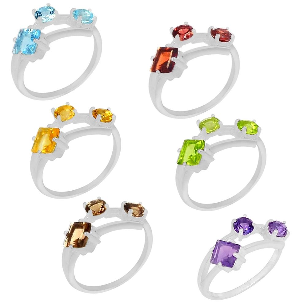 Genuine Smoky Quartz Gemstone Rings In 925 Sterling Silver Jewelry 925SR952_1