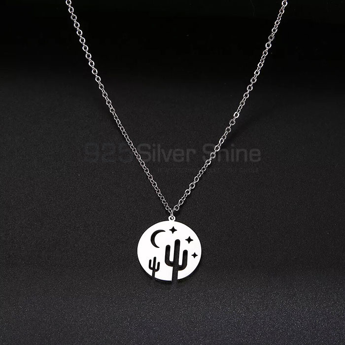 Handmade Cactus Design Fashion Necklace In 925 Silver MOMN389_0
