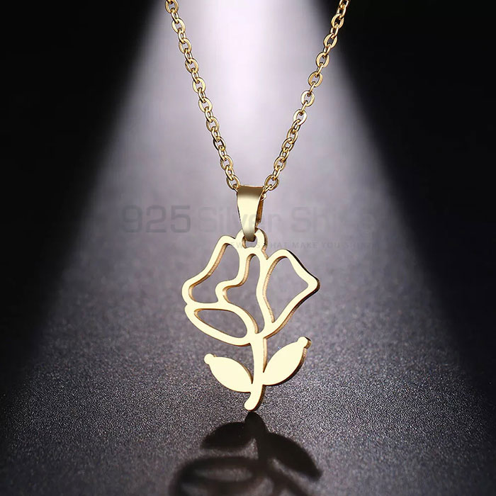 Handmade Flower Fashionable Necklace In Sterling Silver FWMN219_0