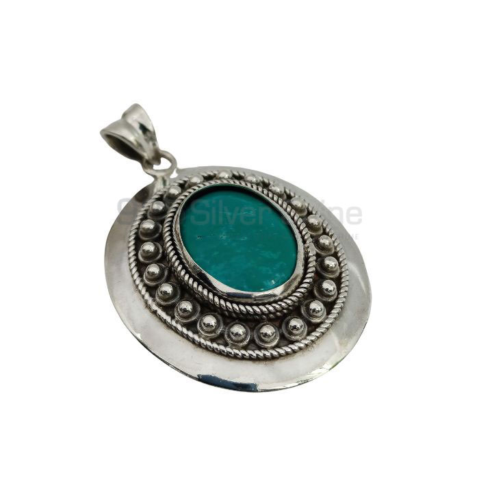 Handmade Turquoise Gemstone Pendant In Sterling Silver 925NSP28_0