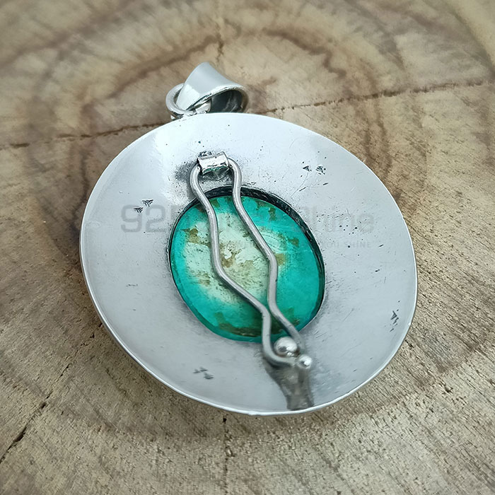 Handmade Turquoise Gemstone Pendant In Sterling Silver 925NSP28_2