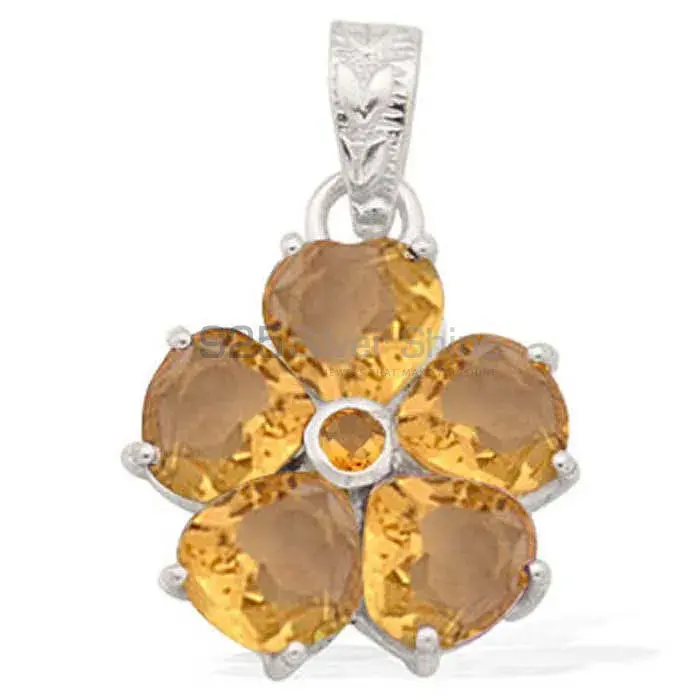 925 Fine Silver Pendants In Citrine Gemstone Jewelry 925SP1580