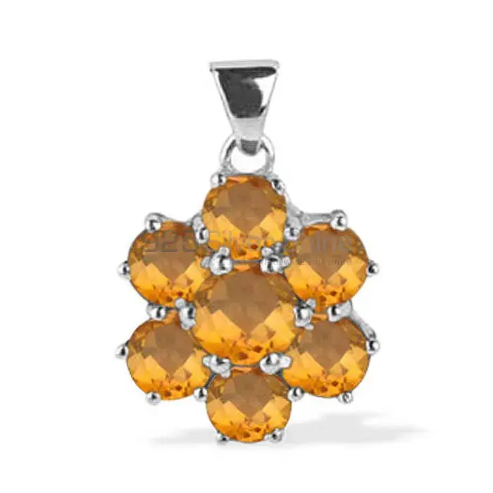 925 Fine Silver Pendants In Citrine Gemstone Jewelry 925SP1630