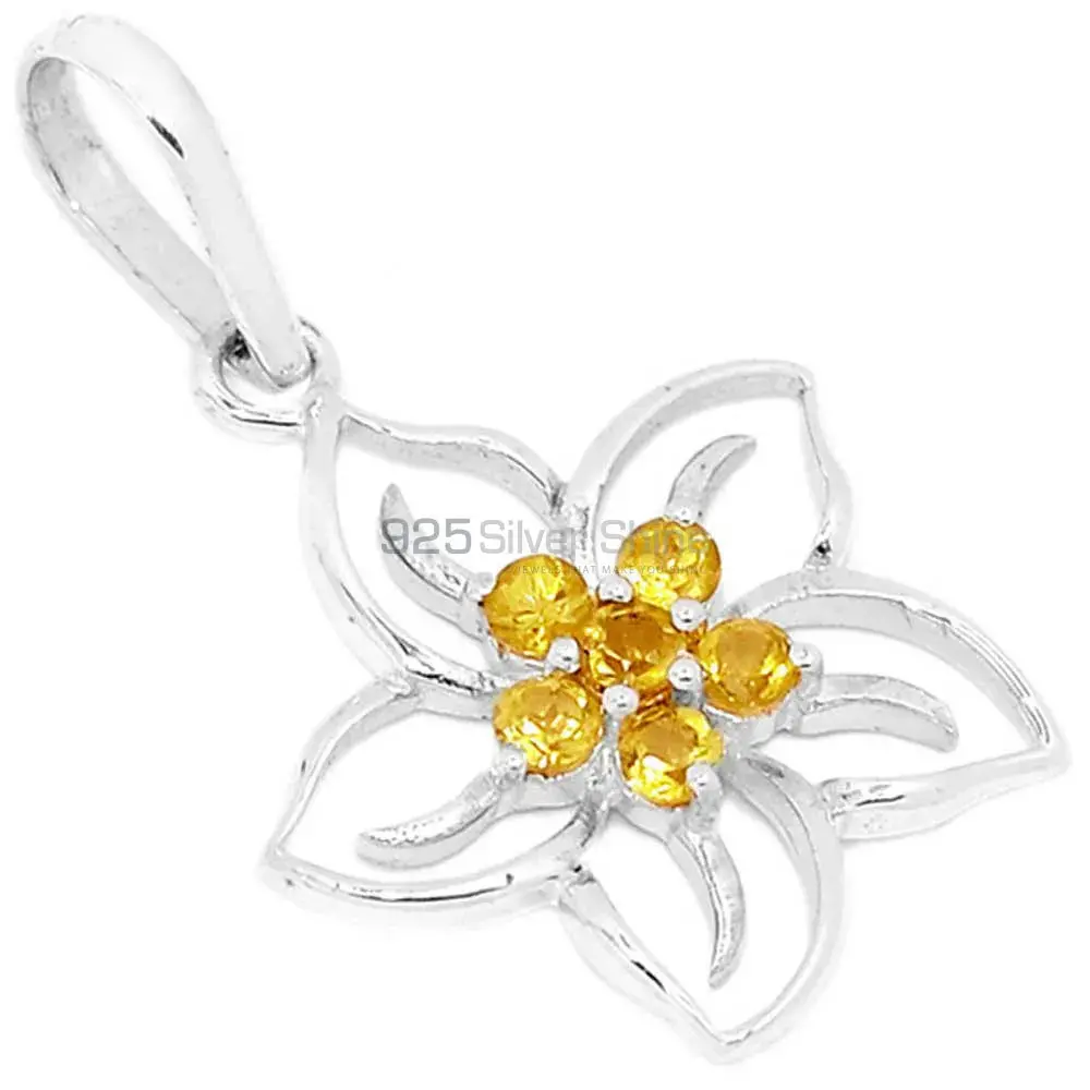 925 Fine Silver Pendants In Citrine Gemstone Jewelry 925SP291-5