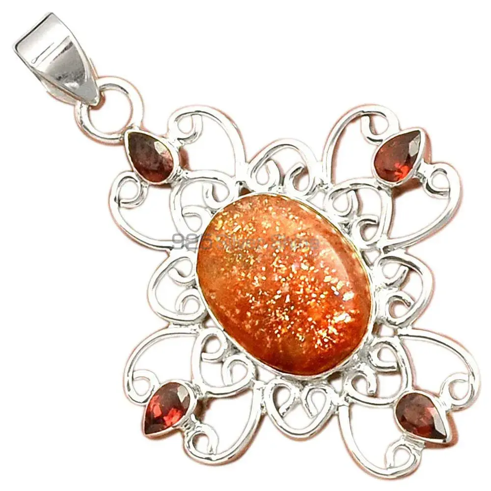 925 Fine Silver Pendants In Multi Gemstone Jewelry 925SP097-5_2