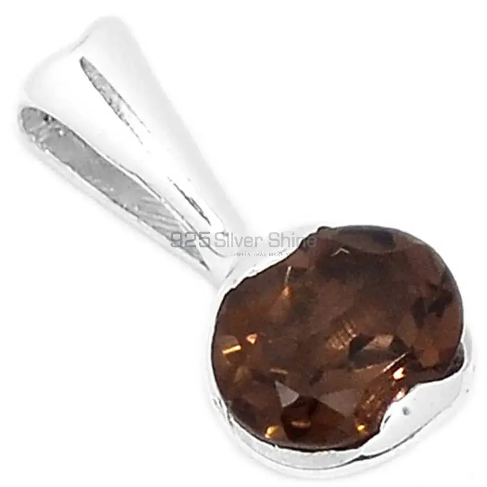 925 Fine Silver Pendants In Smokey Gemstone Jewelry 925SP279-3