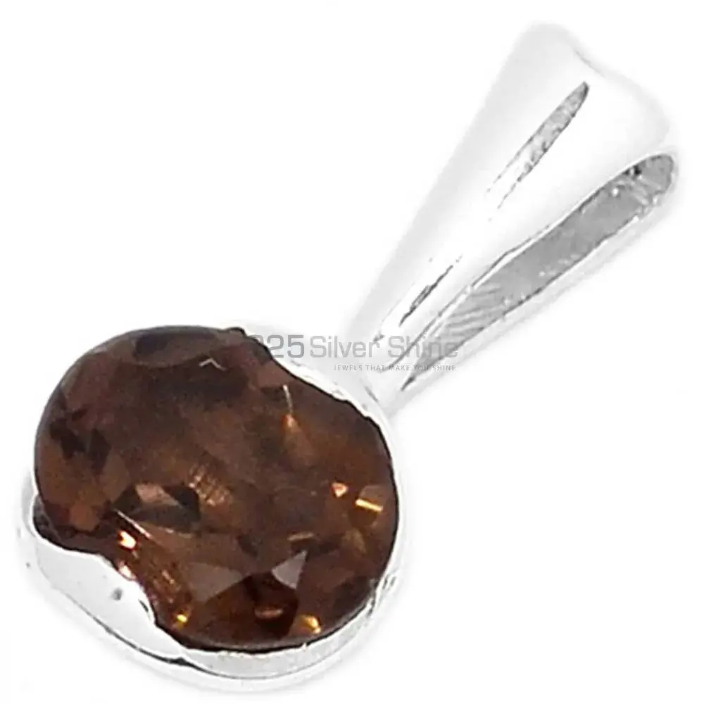 925 Fine Silver Pendants In Smokey Gemstone Jewelry 925SP279-3_0