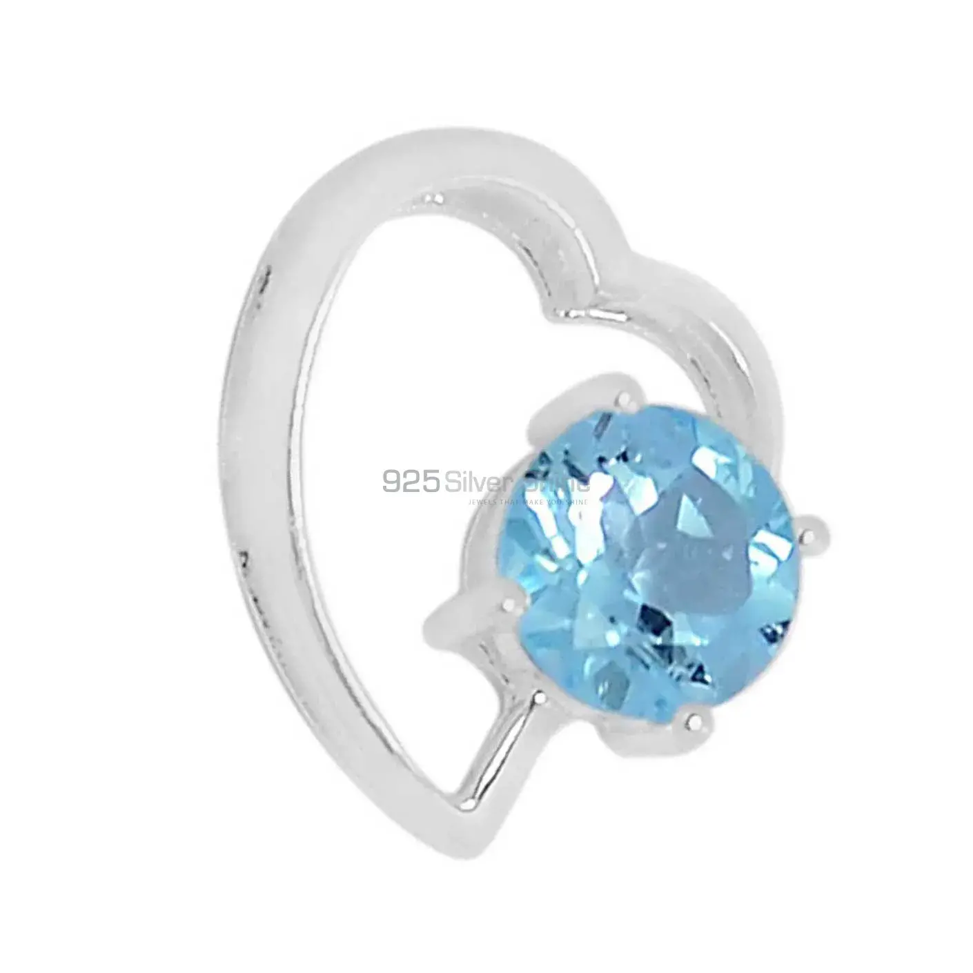 Blue Topaz Gemstone Pendants In 925 Fine Silver Jewelry 925SSP310-2_1